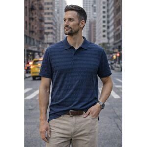 TAYLOR STITCH Blue Organic Cotton Button Up Polo Shirt Top  Mens Size 38